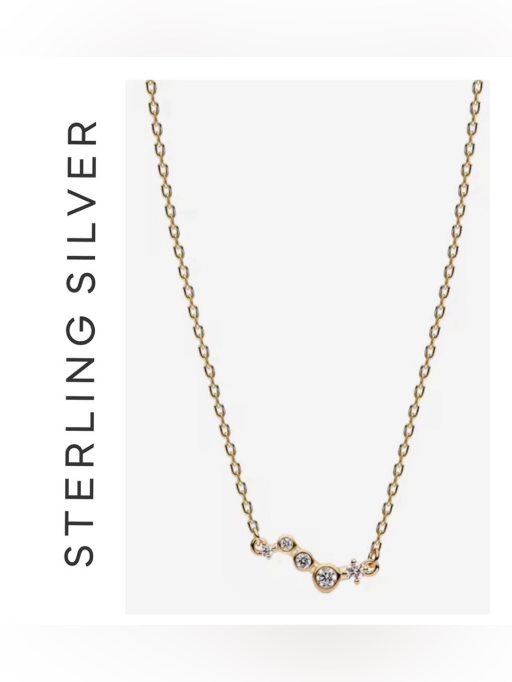 🌟🌟 14K Gold Plated Droplet Bar Diamond Necklace